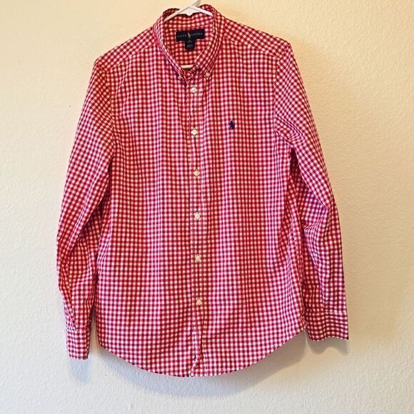 Boys Ralph Lauren Polo red check shirt xl - Picture 1 of 8